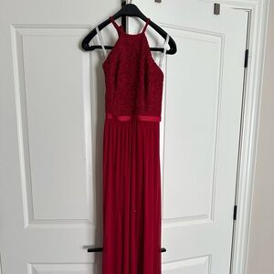 Wine red bridesmaids dress